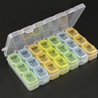 Travel 3 Times a Day Pill Organizer & Weekly 7-Day Pill Box Storage Case Medicine Reminder with Snap Lids