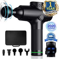 Owlbbabies Massage Gun, Muscle Massage Gun for Athletes, Professional Handheld Deep Tissue Percussion Massager for Pain Relief, 20 Speed Vibration Super Quiet Fascia Gun, 6 Heads with Portable Case