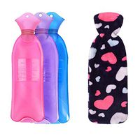 1L Long Shape Hot Water Bottles Warm Hands,Treating Sore Muscles, Random Cover D