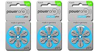Power One Cochlear Implant Batteries, 3 Pack (60 Batteries)
