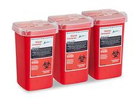 AdirMed Sharps & Needle Biohazard Disposal Container 1 Quart - 3 Pack