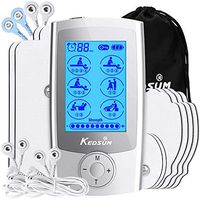 KEDSUM Rechargeable Tens Unit Muscle Stimulator, 3rd Gen Pain Relief 16 Modes Machine Electric Pulse Impulse Mini Massager with 8 Pads, 2 Electrode Wires and a 4-1 Electrode Wire