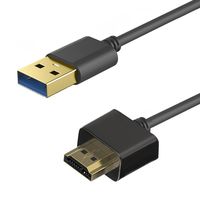 USB to HDMI Cable, Ankky USB 2.0 Male to HDMI Male Charger Cable Splitter Adapter - 0.5M