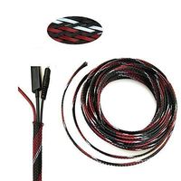 PET Expandable Braided Sleeving 0.25 inch Wire Loom Wire Sleeving to Protect Your Cables 25Ft Braided Wire Sleeve BlackRedWhite