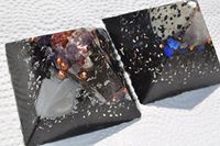 2 med Sized Aesthetic Multicolored Crystal Orgone Energy Pyramids for EMF Protection Headache Relief Collectibles Home Decoration Improved Sleep Chakra Balancing Beautiful Positive Energy Devices