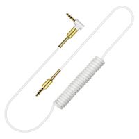 Chezaa Audio Cable, 1.5M 3.5mm Stereo Male To Male AUX Retractable Stretched Audio Cord (White)