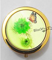 BlackKey Flower & Butterfly 3-Compartment Decorative Pocket Gift Box Case Organizer for Pill, Color 2 -1546