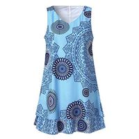 Women Dress, Women's Summer Dresses Womens Plus Size Midi Dress Loose Shift Sleeveless Tank Vest Sun Dress