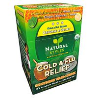 Cold & Flu Relief Individual Serving Stick Packs, Honey Lemon Herbal Relief, Soothing, Minty Warm Drink, 30 Count