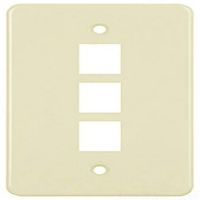 Versatap Faceplate, Flame Retardant Plastic, Ivory, Single Gang, 3 Ports