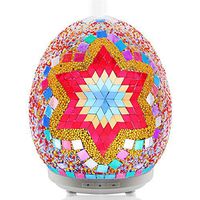 MosaMore Essential Oil Diffuser 200ml Handmade Mosaic Glass New Designs Ultrasonic Humidifier, Mist Intensity, Power and 7 magic color LED lights Settings for Home,Yoga Studio, Office, Baby Room, Spa