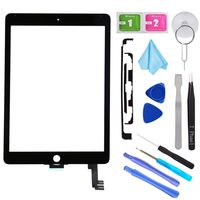 Black New Digitizer Repair Kit for iPad Air 2 9.7" 2nd Gen A1566 A1567 Touch Screen Digitizer Replacement(Without Home Button,Not Include LCD,ONLY Sell for Pro Repair Shop !!!).