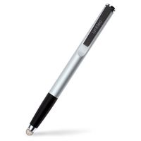 TruGlide Pro Universal Stylus Mesh Fiber Fine Point Stylus Pen for All Capacitive Touchscreen Smartphones and Tablets (Silver with Replaceable Black Microfiber Tip)