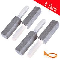 Pumice Cleaning Stone with Handle,4 Pack Hard Water Remover, Stains and Paint& Pool Tile Cleaner Brush for Toilet/Kitchen/Grill/Bath/Spa/Tile