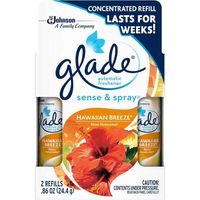 Glade Sense and Spray Twin Pack Hawaiian Breeze Automatic Freshener Refill, 0.86 Ounce - 6 Two Pack Bundle - 12 Cans in Total