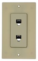 Leviton 40144-I Decora Telephone Wall Jack Assembly, Ivory