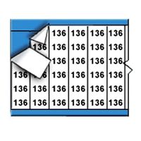 Brady WM-136-PK Repositionable Vinyl Cloth (B-500), Black on White, Solid Numbers Wire Marker Card (25 Cards)