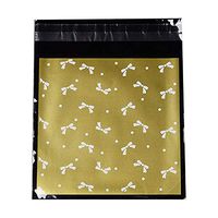 PH PandaHall 1 Bag Sealing Cellophane Bags Bowknot Pattern Flat Cello Wrap Flap Resealable Bags Cellophane Favor Treat Bags for Candy Cookie Jewelry Retail Party Wedding Birthday 13.9x14cm (Gold)