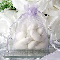 Efavormart 10PCS Lavender Organza Gift Bag Drawstring Pouch Wedding Favors Bridal Shower Treat Jewelry Bags - 3"x4"