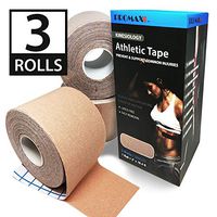 Promax Kinesiology Athletic Tape, Beige Kinesiology Athletic Tape, Elastic for Supporting for Athletic Sports, Latex-Free, 3-Uncut Rolls (2" x 16.4'/Roll)