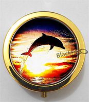 BlackKey Dolphin 3-Compartment Decorative Pocket Gift Box Case Organizer for Pill, Color 2 -2176