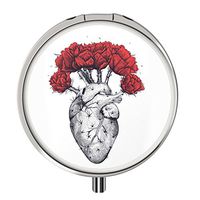 Pill Cases Metal,Custom Round Medecine Case Medecine Bottle Mini Travel Pill Vitamin Decorative Box Case Holder