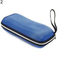 Sunglasses Case gLoaSublim,Portable Zipper Rectangle Grid Sunglasses Case Hard Eyewear Glasses Storage Box - Black