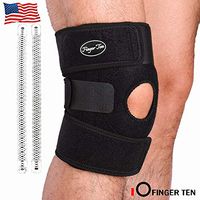 Knee Brace Support Strap Men Women Compression Pad Value Pack, Adjustable Neoprene Wrap Band for Open Patella Stabilizer Athletic Pain Injury Running Lifting (2 Count)