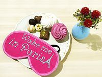 ComfortDecorHouse Wake me in Paris Sleep Mask Night Eyemask Handmade Eye Mask with Embroidery Felt Sleep Masks for Travel Eye Cover Blindfold Gift for Her