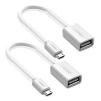 Picture Keeper USB 2.0 OTG Cable Micro USB Male to USB Female for Samsung S7 S6 Edge S4 S3 Android or Other Smart Phones Tablets with OTG Function 4.50 Inch, White (2 Pack)