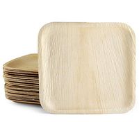 Pro Dispose Palm Leaf Plates - Biodegradable, Compostable and Microwave Safe - Eco-friendly Heavy Duty Dinnerware for All Occasion (10" Square Plates)