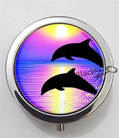 BlackKey Dolphin 3-Compartment Decorative Pocket Gift Box Case Organizer for Pill, Color 1 -2177