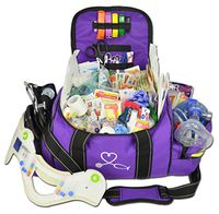 Lightning X Deluxe Stocked Large EMT First Aid Trauma Bag Fill Kit w/Emergency Medical Supplies (Purple)