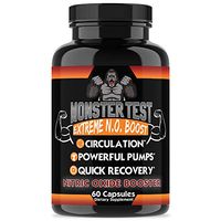 Monster Test Nitric Oxide Booster by Angry Supplements, Extreme N.O Boost, Increase Circulation, Powerful Workouts, Quick Recovery & Energy (1-Bottle)