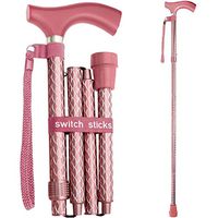 Switch Sticks Aluminum Adjustable Folding Cane and Walking Stick collapses and adjusts from 32 to 37 inches, Engraved Rose Gold