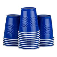 JAM PAPER Bulk Plastic Party Cups - 12 oz - Blue - 200 Glasses/Box