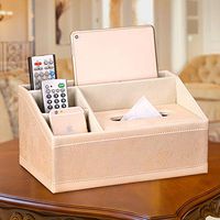 T-ZJHC Multi-Function Tissue Box Living Room Coffee Table Paper Remote Control Storage Box Creative Simple and Lovely, Golden Rose