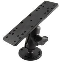 RAM MOUNTS (RAM-B-111U-A 1" Diameter Ball Mount with Short Double Socket Arm, 6.25" X 2" Rectangle Base & 2.5" Round Base (Amps Hole Pattern)