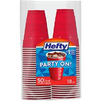 Hefty Party On Red Plastic Cups, 18 Ounce, 50 Cups