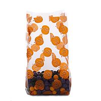 Jack O Lantern Halloween Cello Bags 3-1/2" X 2" X 7 1/2" - 1.2 mil Thick