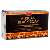 African Black Soap 7oz for Acne, Eczema, Dry Skin, Psoriasis, Scar Removal, Face & Body Wash - Shea Butter, Charcoal, Bamboo Powder