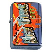 Perfection In Style Silver Flip Top Oil Lighter Vintage New York Design 008