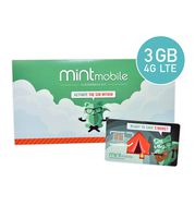 $15/Month Mint Mobile Wireless Plan | 3GB of 4G LTE Data + Unlimited Talk & Text for 3 Months (3-in-1 GSM SIM Card)