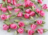 100 Pcs Polyester Tape with Ye Han Bud Rose/trim/sewing/appliques U Pick (Watermelon Red)