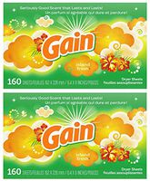 Gain Dryer Sheets, Island Fresh, 160 Count, 2-Pack