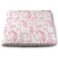 Seat Cushion for Office Chair, Red Unicorn Home Office Decoration Square Seat Cushion Seat Chair Pad for Truck Driver,Kitchen Chairs,Car,Office