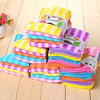 erholi 5pcs Dish Cloth Double-Sided Striped Absorbent Dish Cleaning Towels Cleaning Cloths