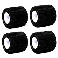 Aguaton Fidowrap Self-Adherent Stretch Bandage Cohesive Tape Wrap for Pets (Pack of 4) 2 Inches by 6 Yards (Black)