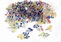 Office & More (200) Handcrafted Glass Smoking Pipe Screens Daisy Flower Style Screen Pyrex Assorted Colors 200 Premium Quality Pieces 1/4" to 3/8" in