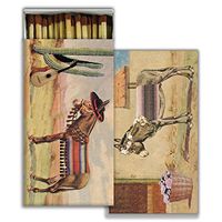 HomArt Large Decorative Burros Candle and Fireplace Wood Matches